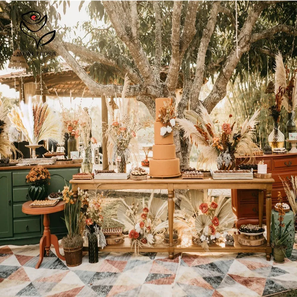 120 flores artificiales secas de cola de conejo de las pampas esponjosas