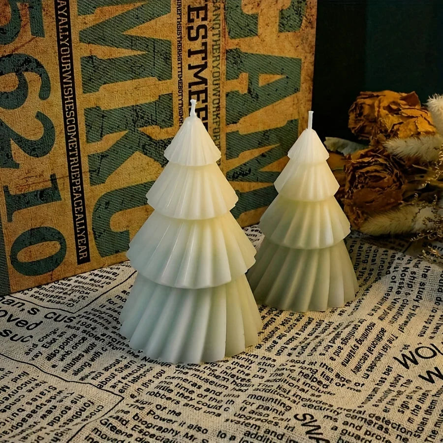 Molde de silicona para vela de árbol de Navidad con forma de árbol de Navidad.