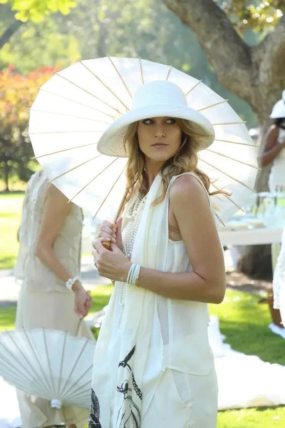 Paper Umbrella - 30-50PCS 80cm White Parasol for Wedding Decor.