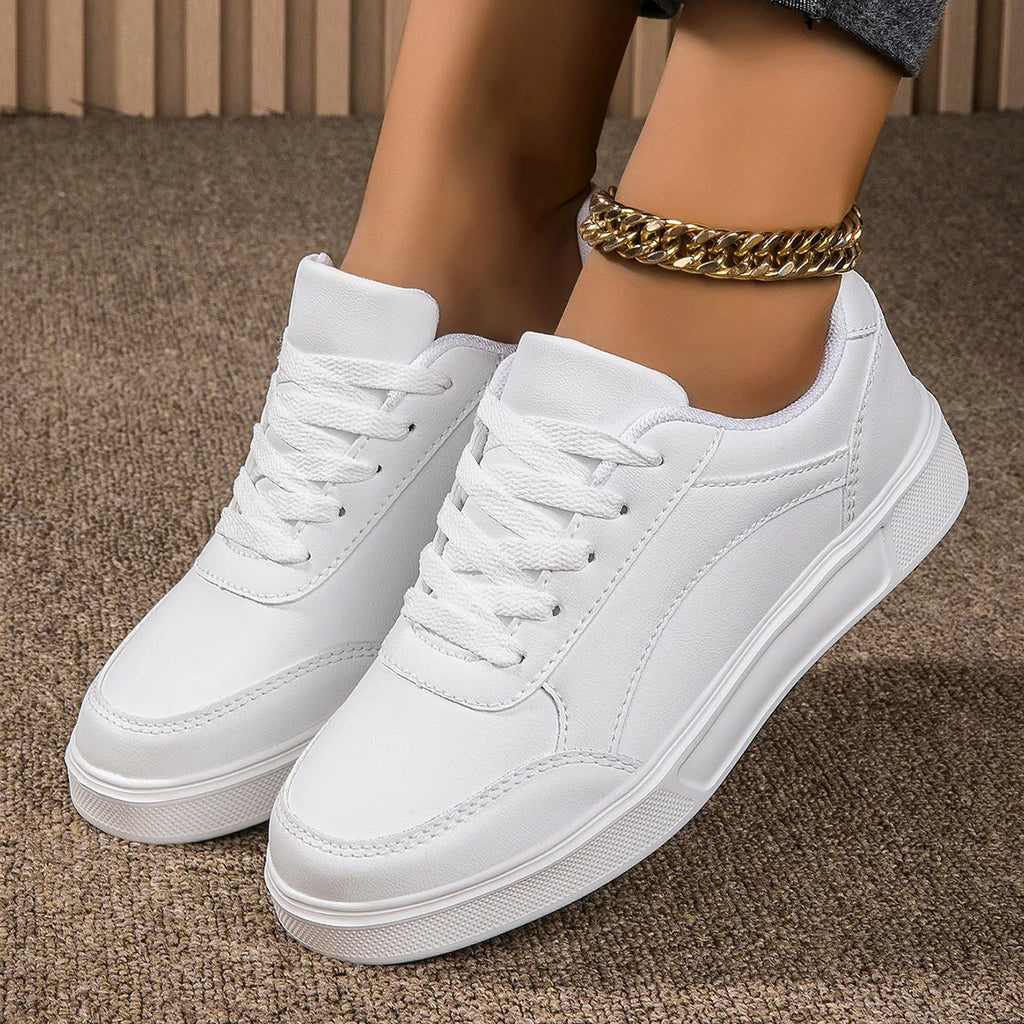 Leather Platform Sneakers for Women Classics Comfort  Non-Slip