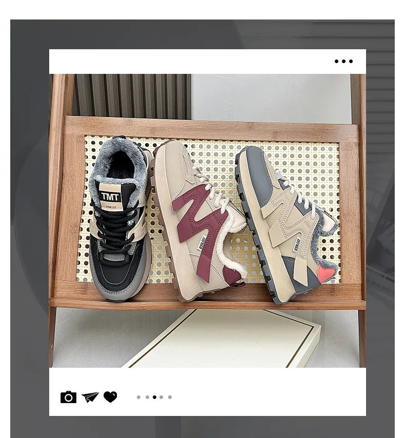 Zapatillas de algodón para mujer, cálidas y esponjosas, para invierno 2025