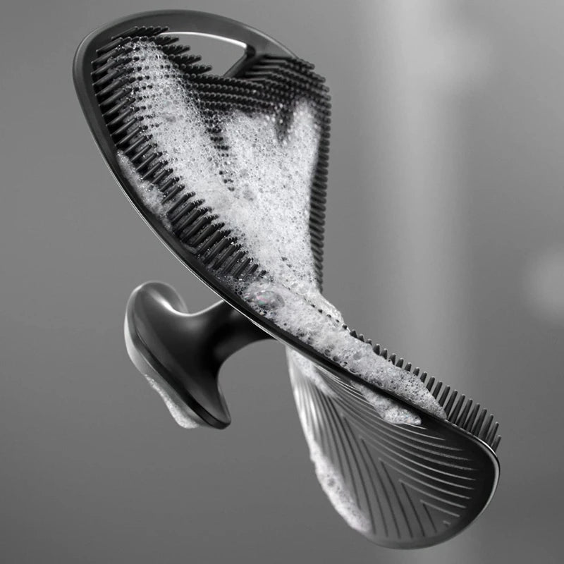 Cepillo limpiador de silicona suave, exfoliante corporal manual