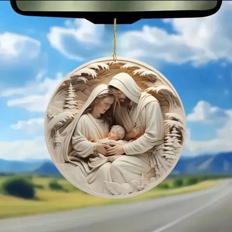 3D-Weihnachtsbaumschmuck „Heilige Nacht“ mit Christus Jesus