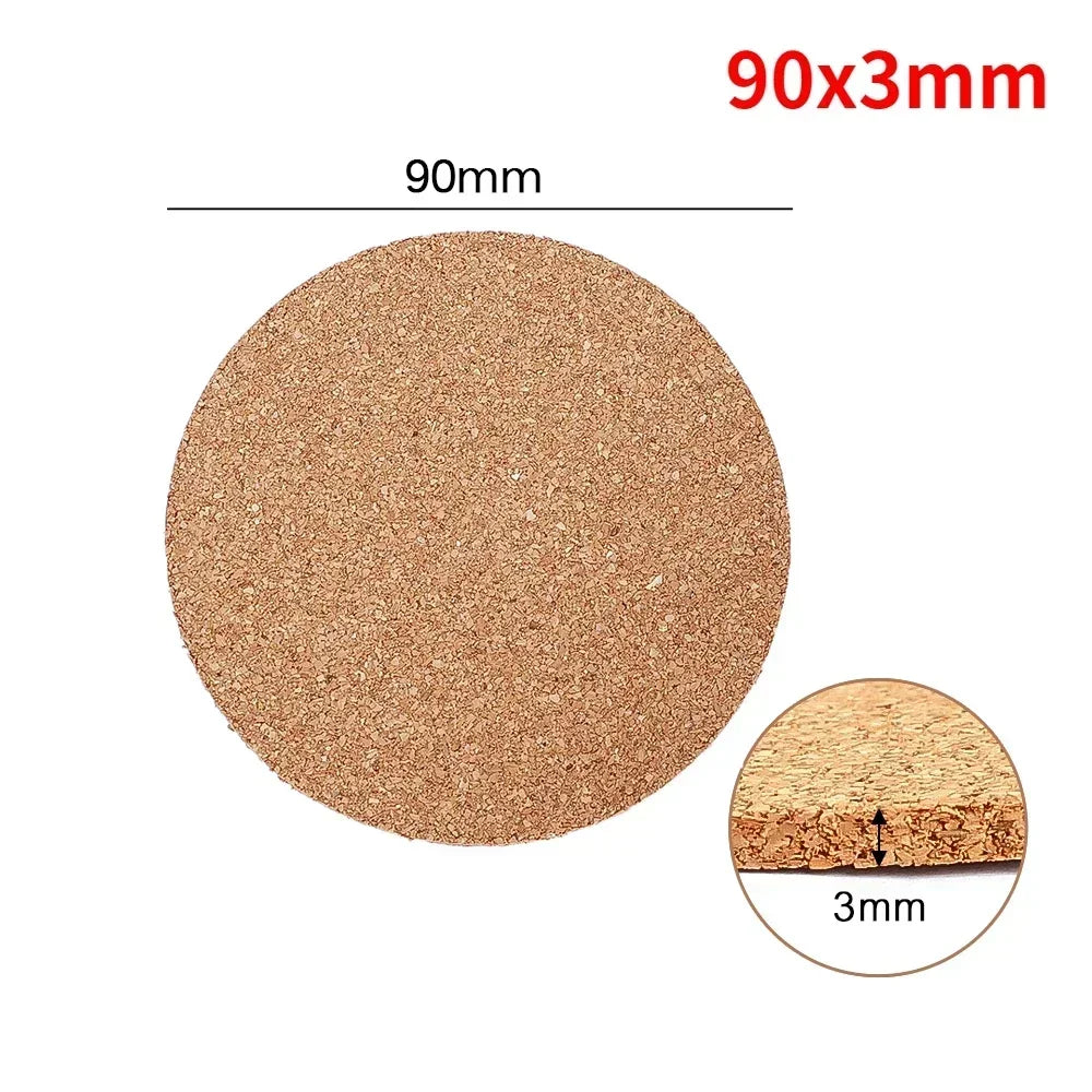 Non-Slip Cork Coaster Natural Round Wooden Cup Mat Pads