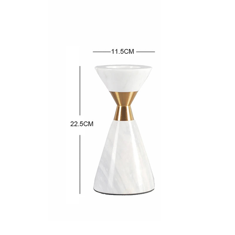 White Natural Marble Candlestick Scandinavian Volakos