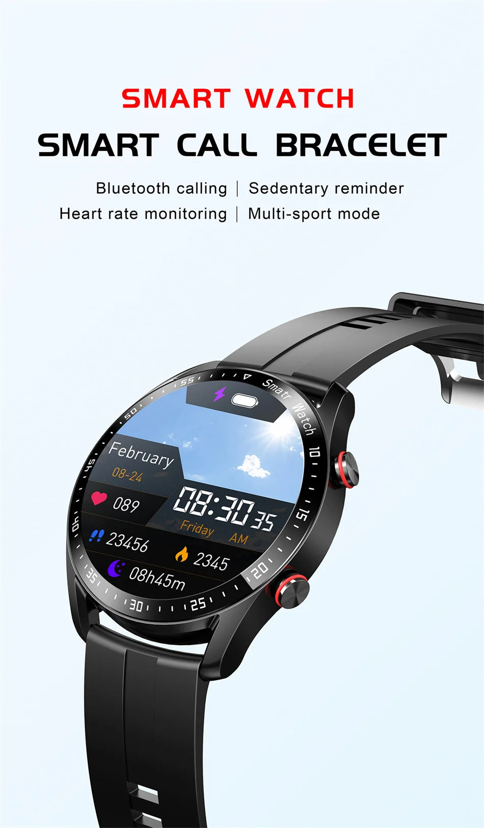 Smart Watch Men Laser Bluetooth Call Health Blood Pressure