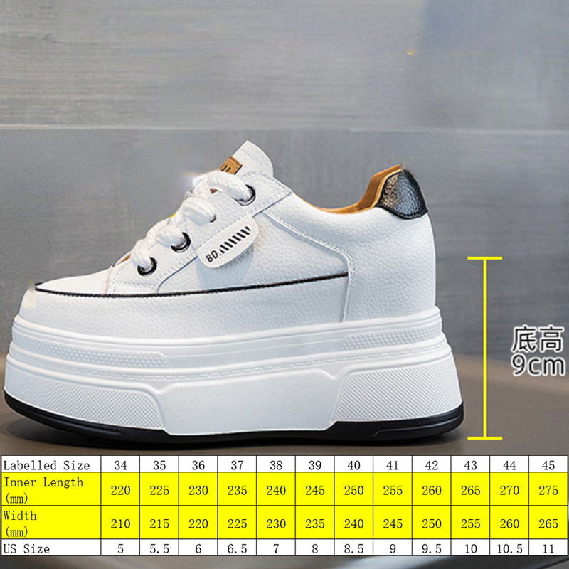 Zapatillas de plataforma Fujin para mujer de piel auténtica