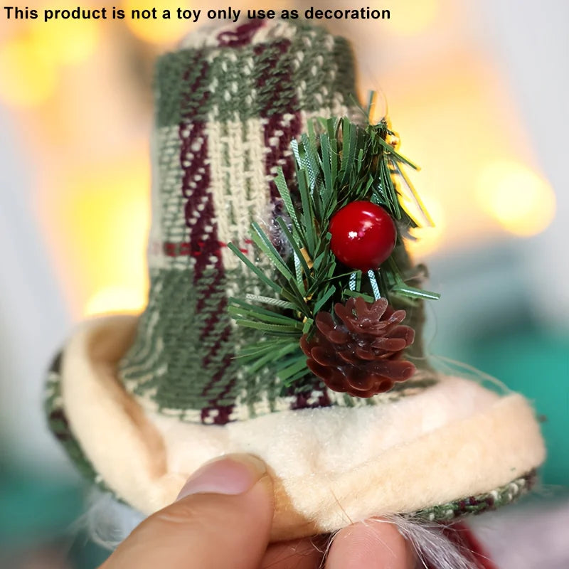 Albero di Natale in poliestere resistente con Babbo Natale e pupazzo di neve.
