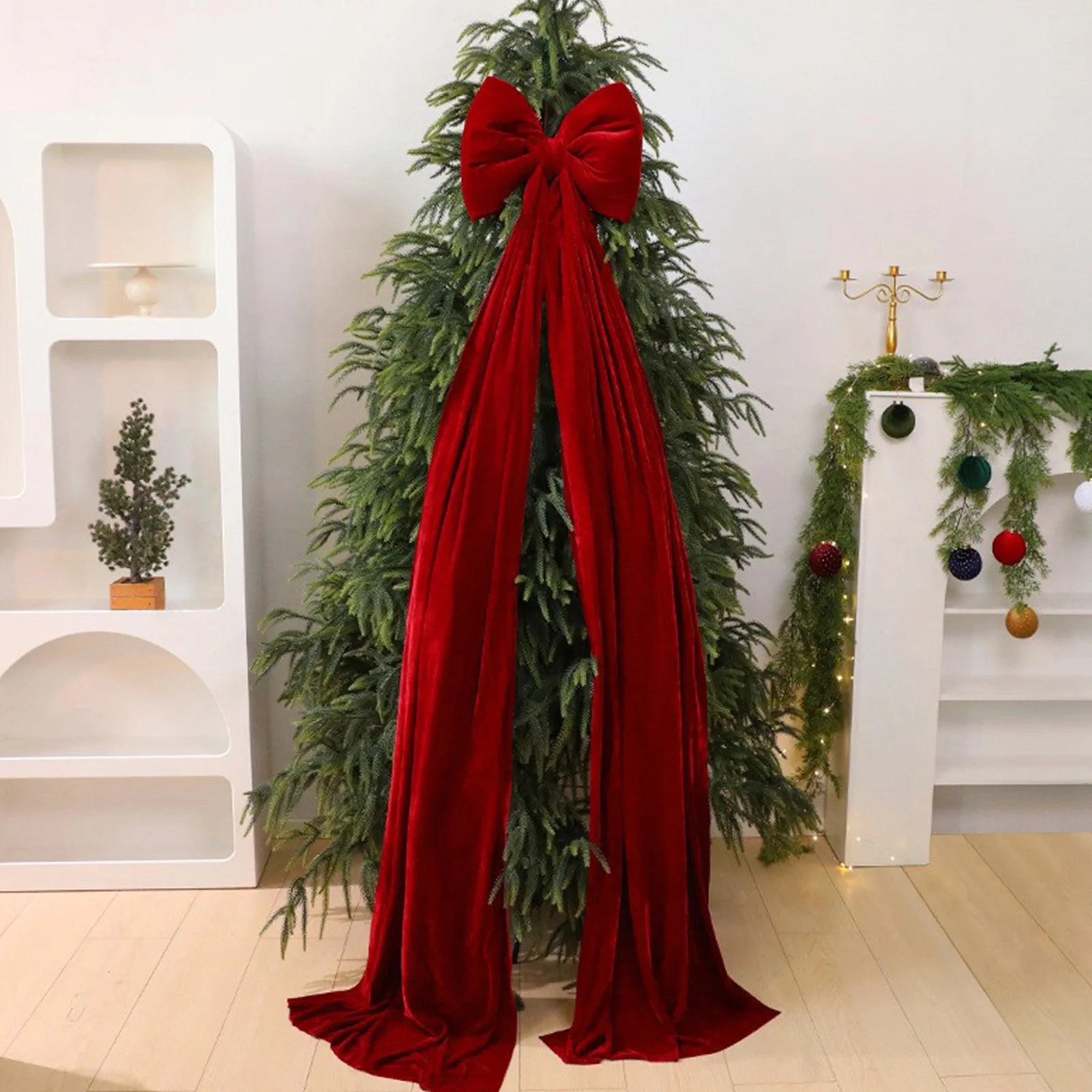 Lazo navideño grande para decoración del árbol.