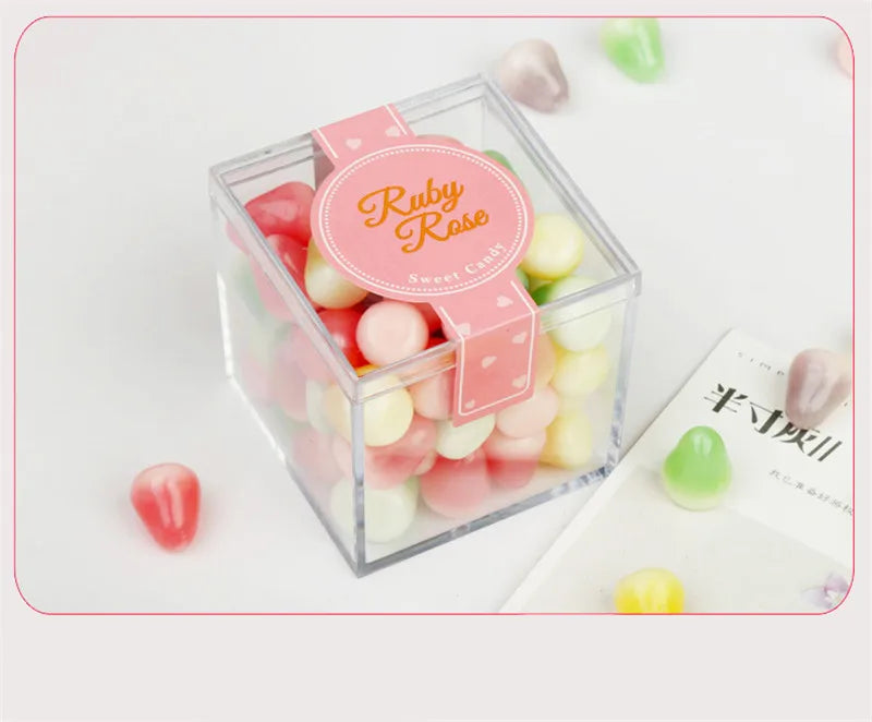 Scatole in acrilico con coperchio, organizer in plastica, confezione regalo, 12 pezzi