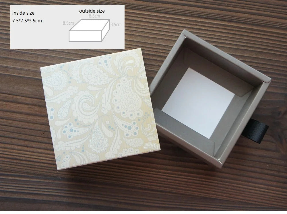 Elegante confezione regalo con motivo floreale blu e giallo, 3 misure, 10 pezzi