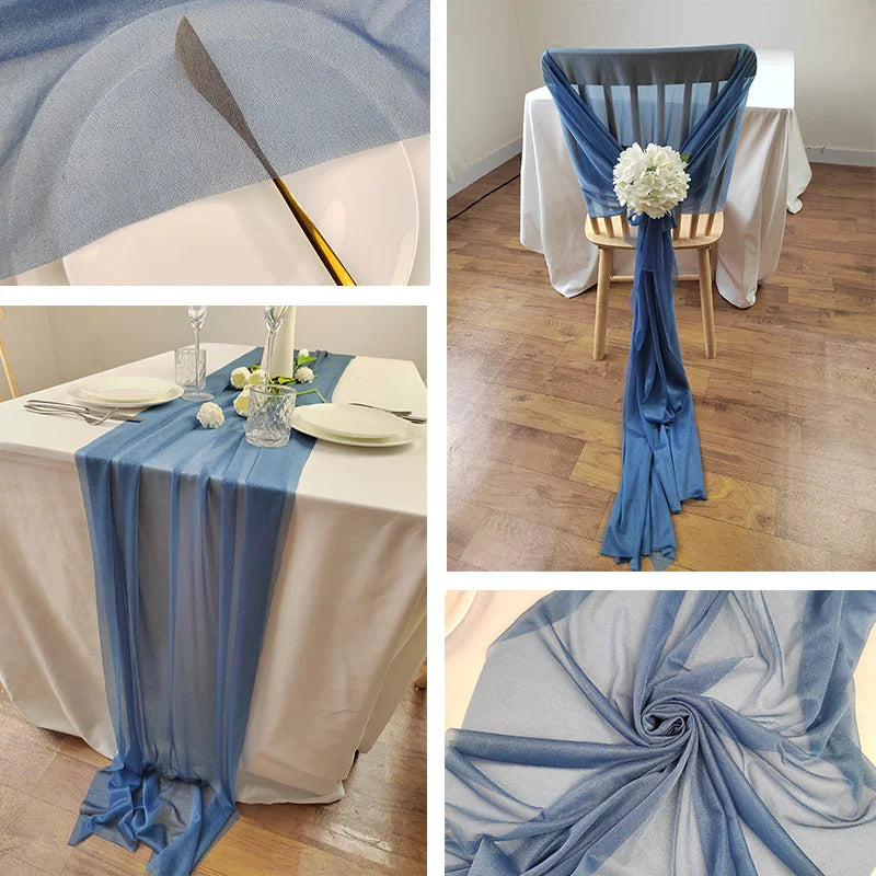 Camino de mesa de encaje de crochet en tejido mezclado de algodón con borlas.