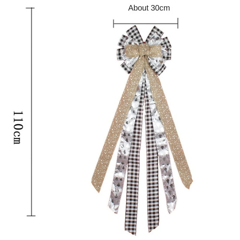 Decoración navideña con lazo para árbol colgante con cinta larga