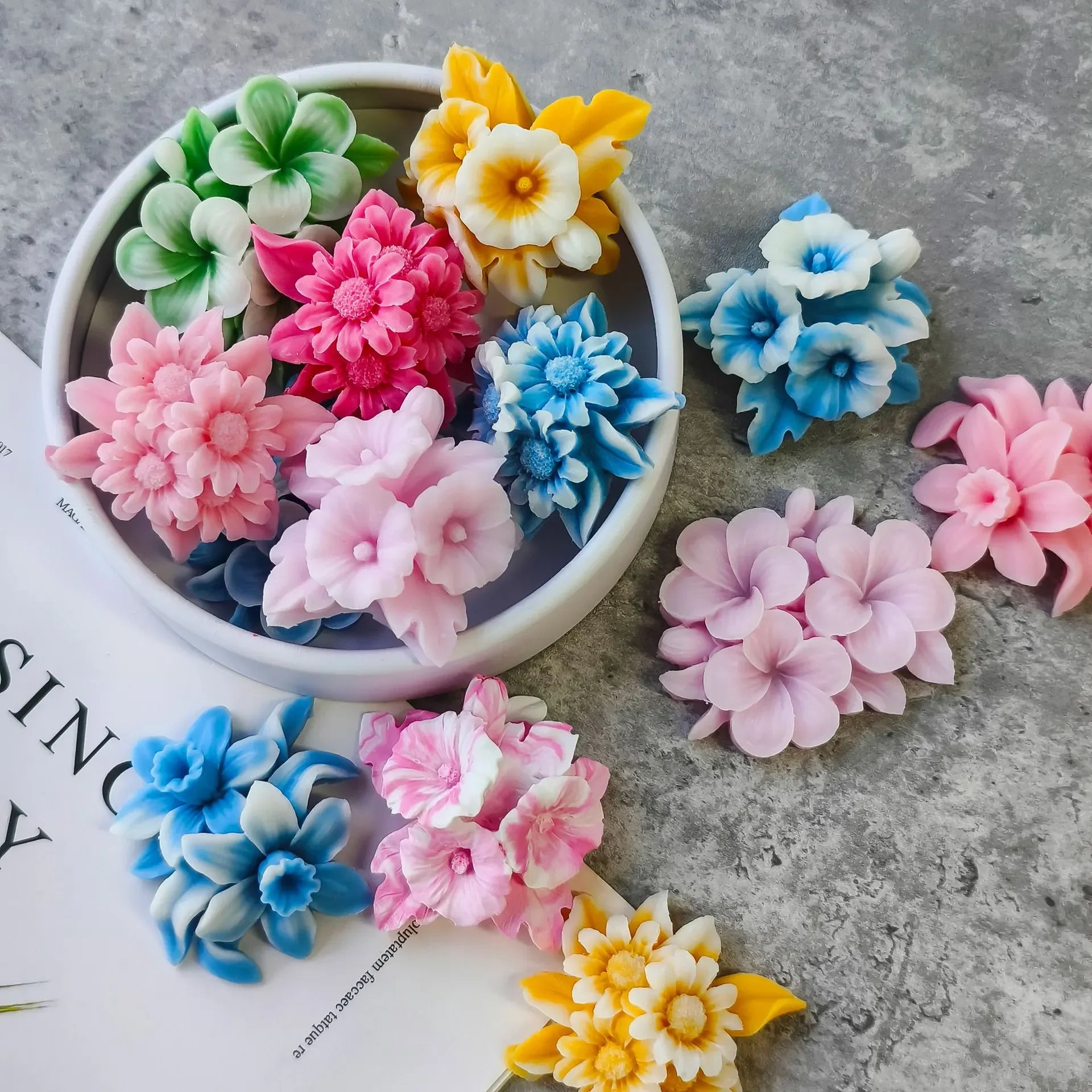 Blumen-Silikonform für selbstgemachte Aromatherapiekerzen