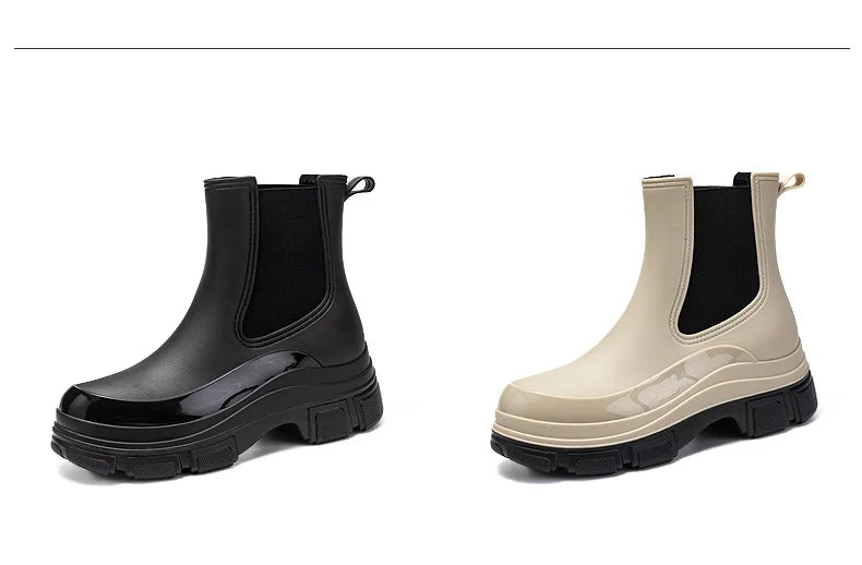 2025 Nuevos zapatos de lluvia de goma para exteriores, antideslizantes, impermeables, para jardín