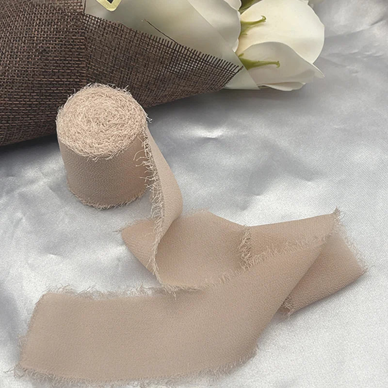 Nastro di pizzo, nastro di seta chiffon, fiori