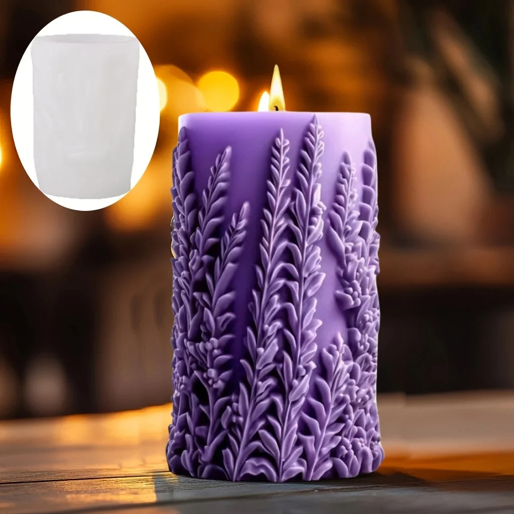 Silicone Mold Flower Lavender Gypsum Cylindrical Candle Making