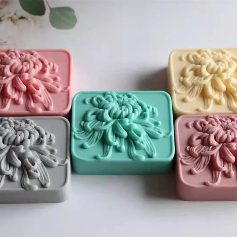 Elegante stampo per sapone a forma di girasole rettangolare 3D