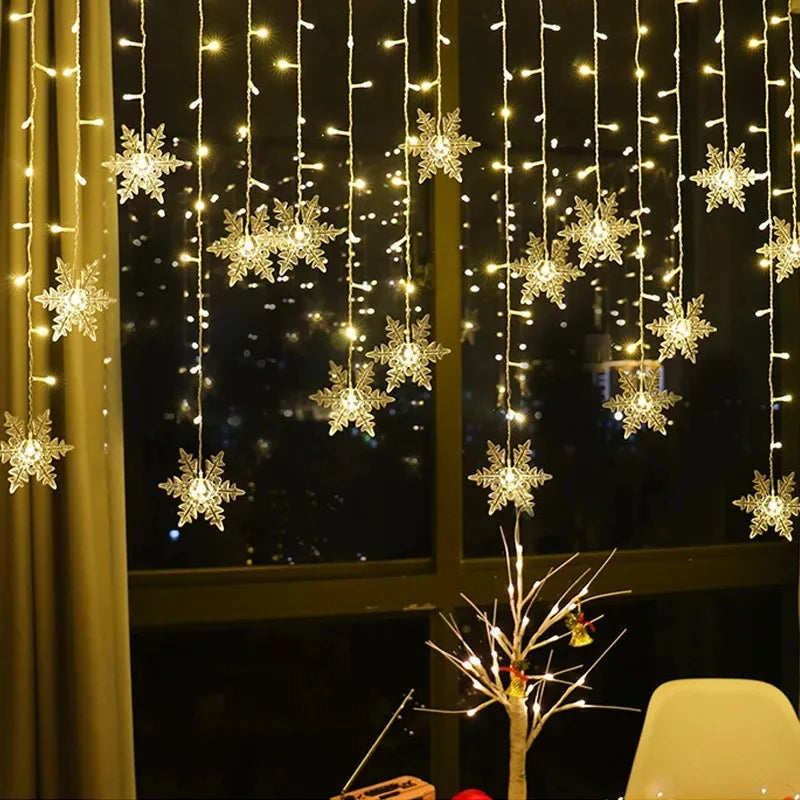 Christmas Light Led Snowflake Curtain 3.2M.