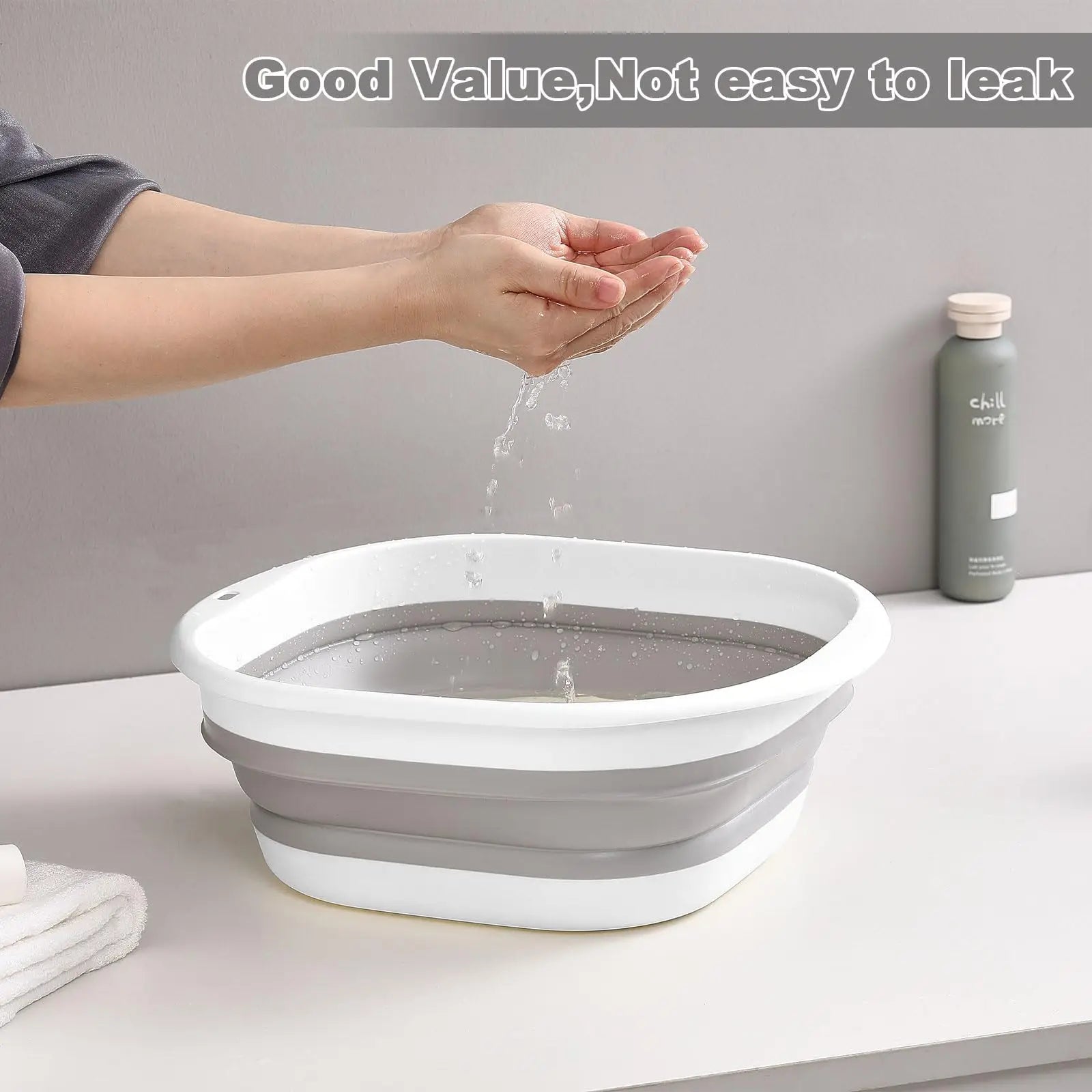 Wash Basin Laundry Baskets 3 Pack Collapsible Tub Space Saving.