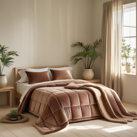 Trapunta Glenda en velluto di cotone trapuntatura a cassettoni