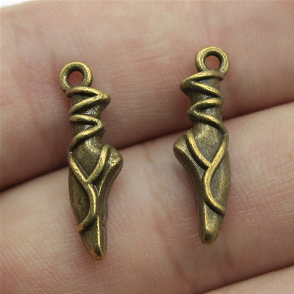 Ballerina-Schuhe, mehrfarbig, Charms, 23 x 6 x 4 mm, 1,4 g