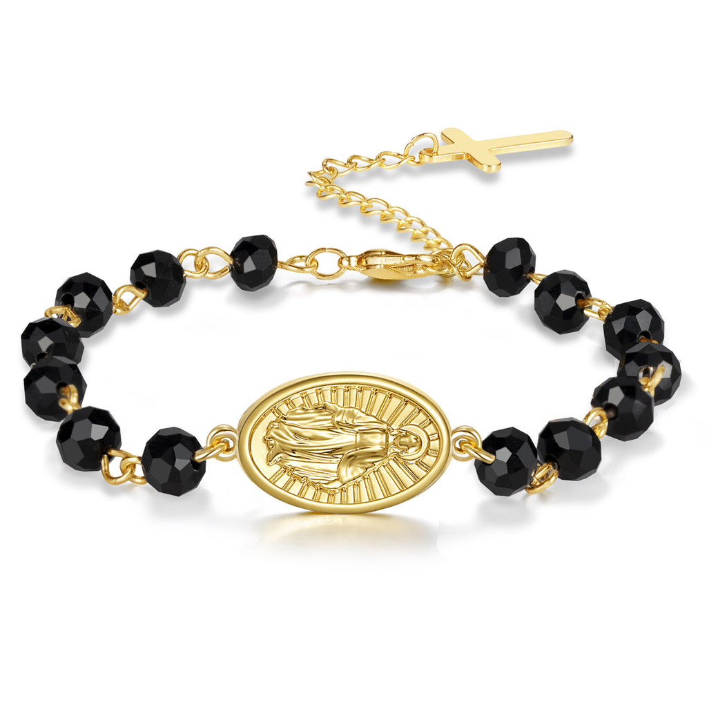 Perlenarmband Ovale Medaille Kristall Ostern