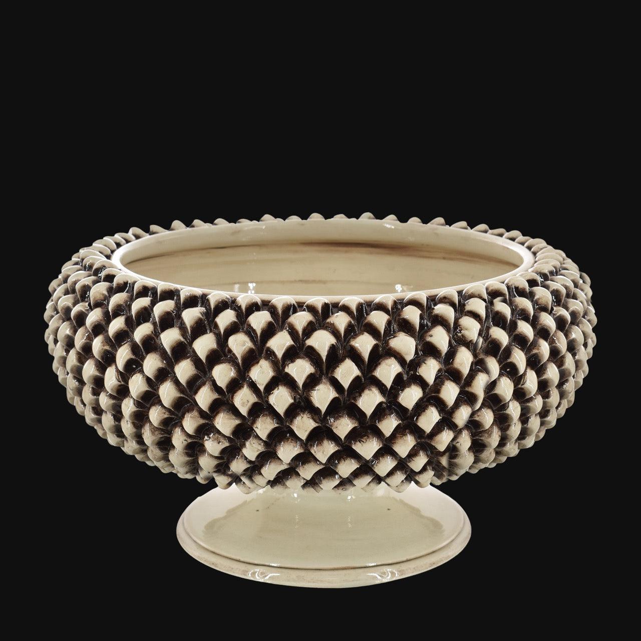 Alzata a Pignad. 25/33 cm Madreperla Antichizzato in ceramica di Caltagirone