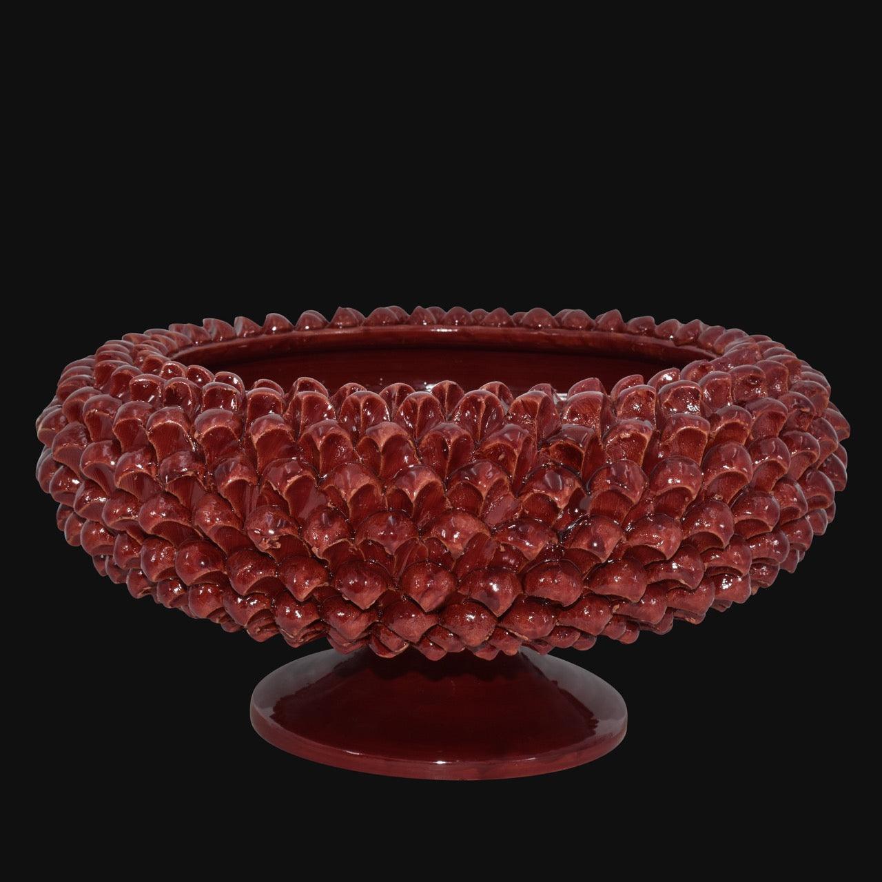 Alzata a Pigna di Caltagirone modellata a mano linea burdeos