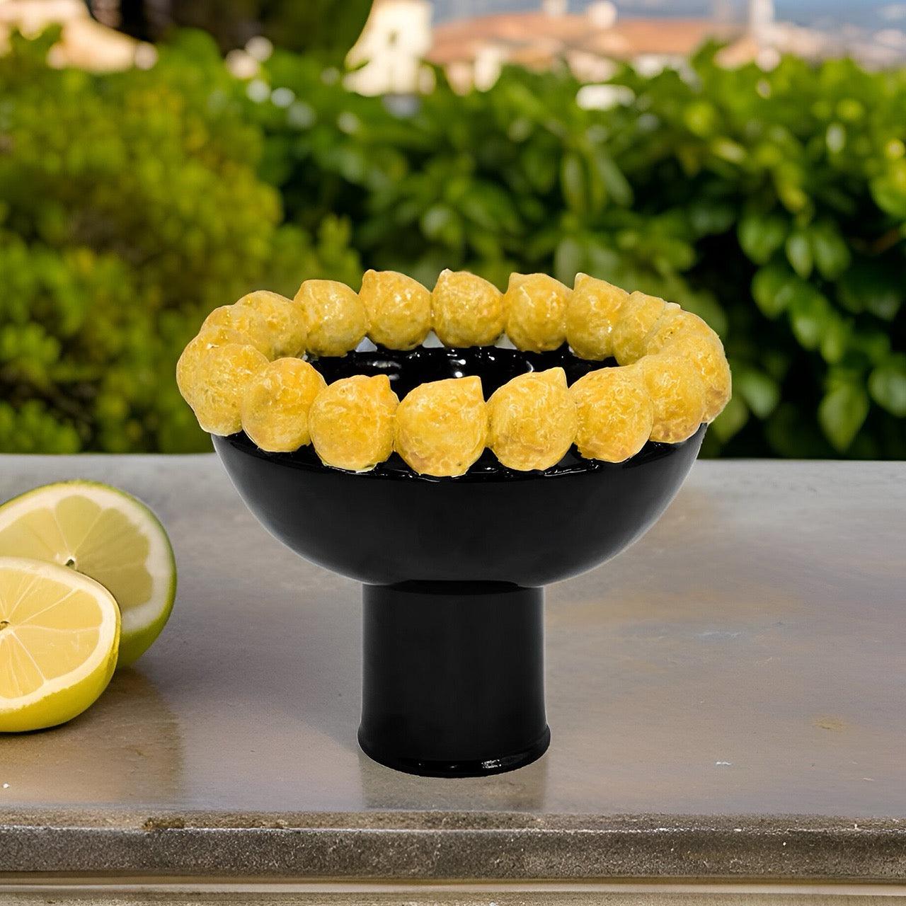 Alzata con limoni siciliani c/piede in stile moderno (diversos colores)