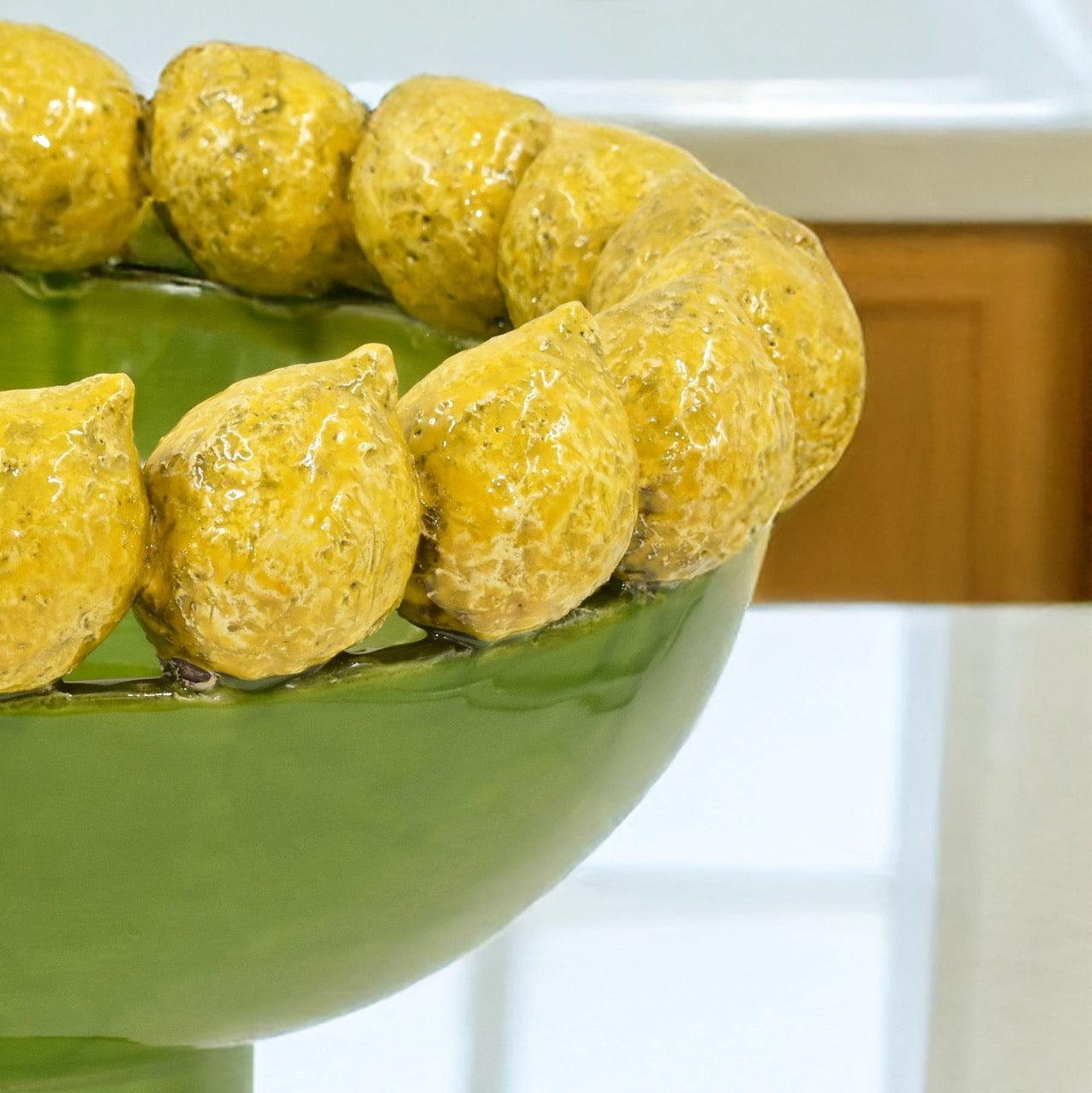 Alzata con limoni siciliani c/piede in stile moderno (diversos colores)