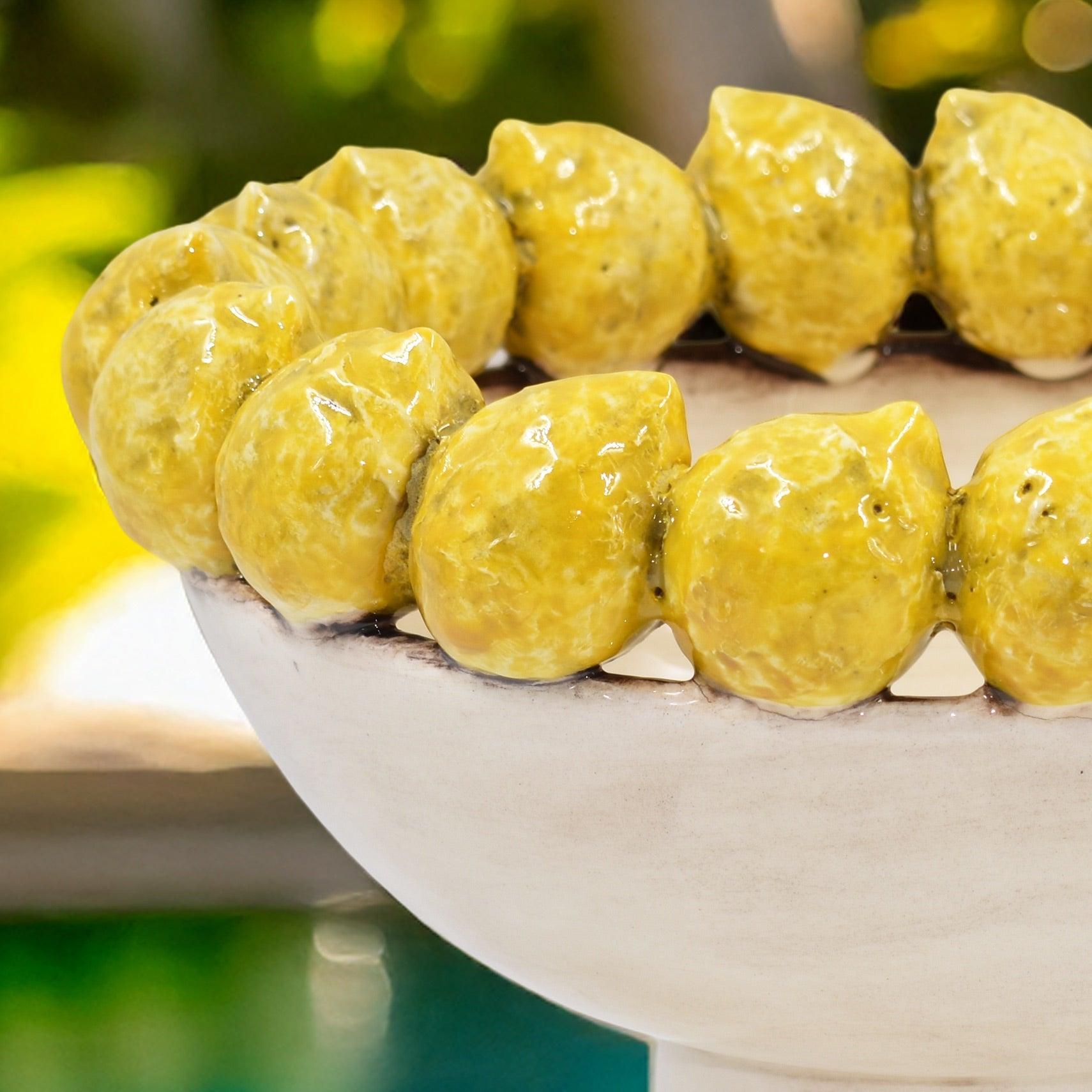 Alzata con limoni siciliani c/piede in stile moderno (diversos colores)