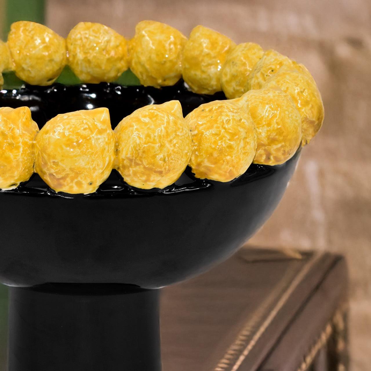 Alzata con limoni siciliani c/piede in stile moderno (diversos colores)