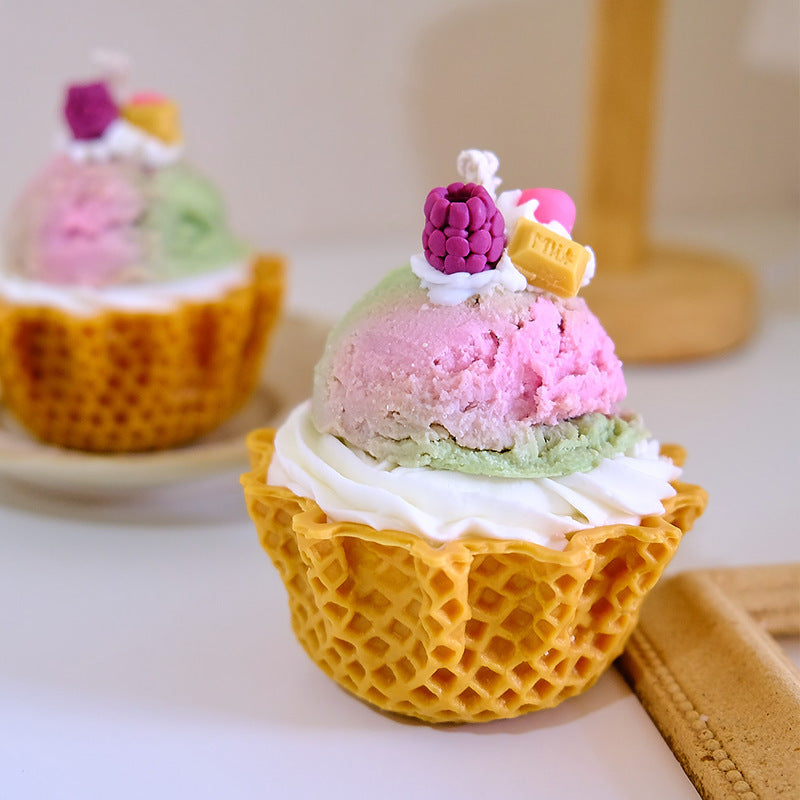 Cup Cake Kerzen Creme Dessert