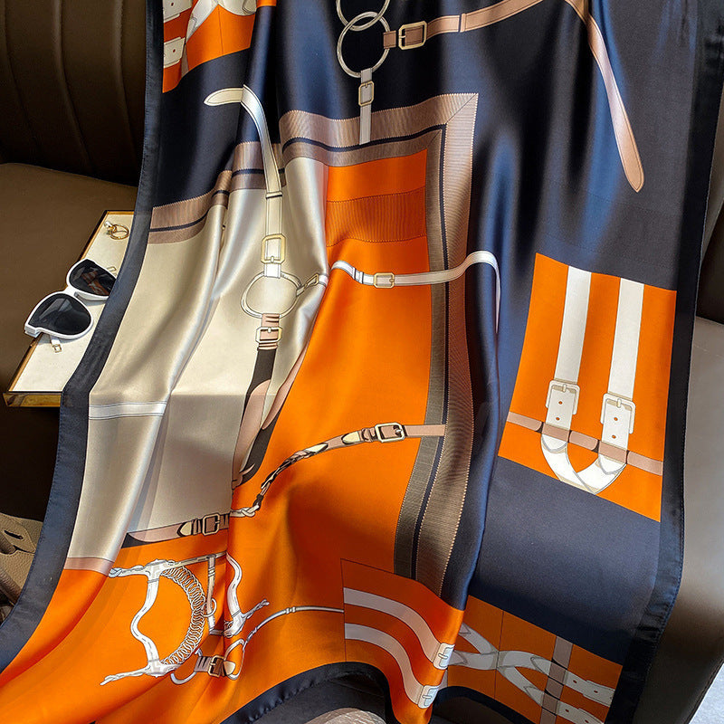 Modisches, langes Strandtuch für Damen mit Blumenmuster