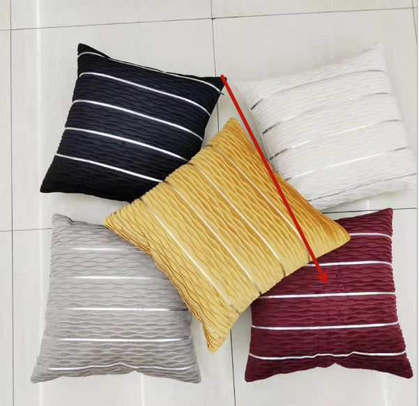 Luxury Striped Velvet Pillow Cover with plush comfortable texture.