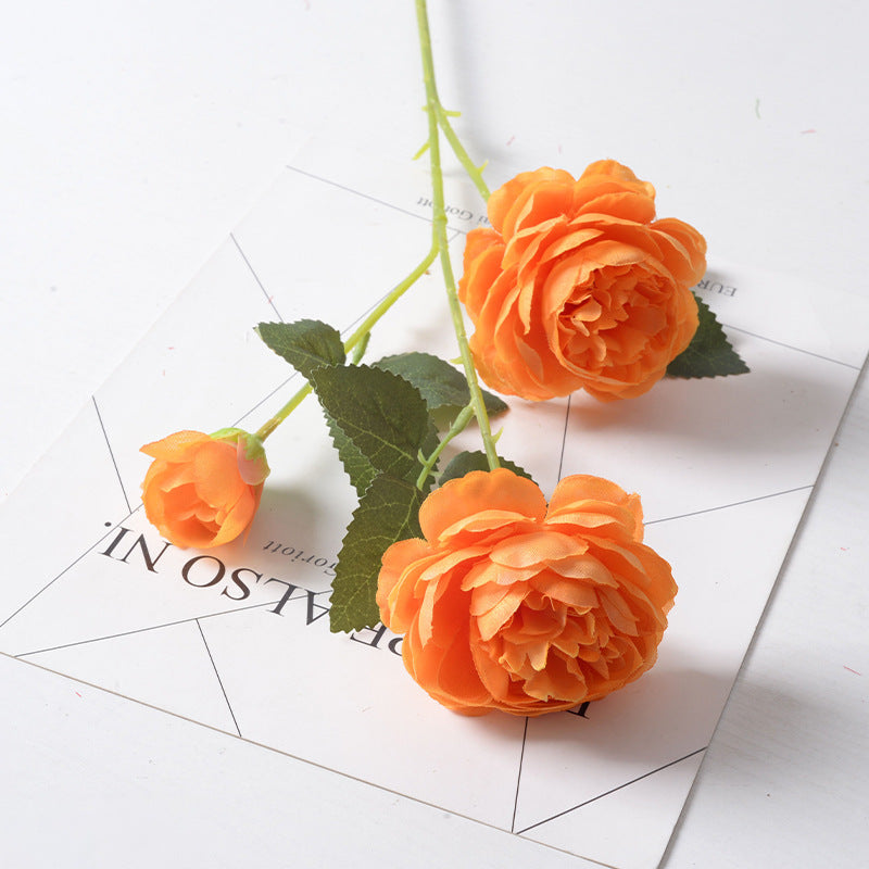 Decoración de flores de peonía de seda