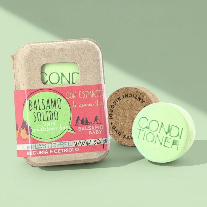 BALSAMO SOLIDO BABY ALL' ANGURIA E CETRIOLO CON  BAR SAVER IN SUGHERO