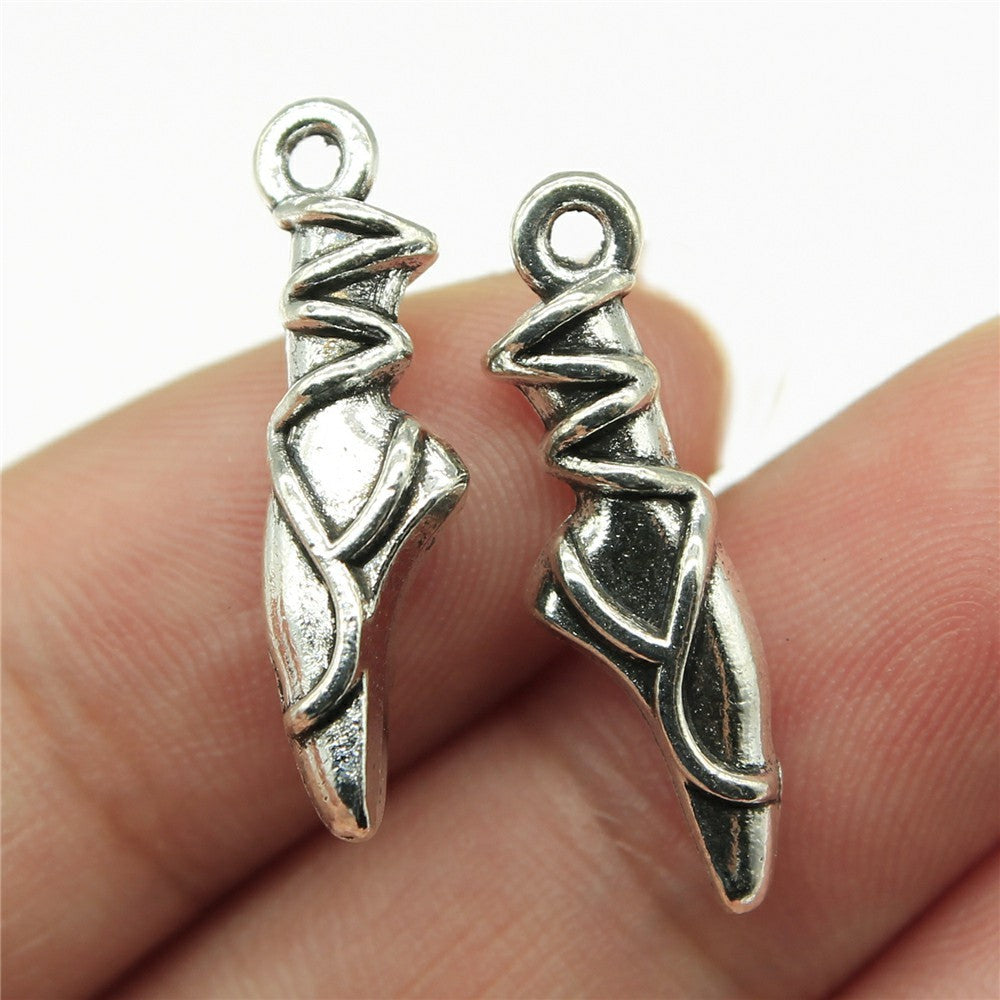 Ballerina-Schuhe, mehrfarbig, Charms, 23 x 6 x 4 mm, 1,4 g