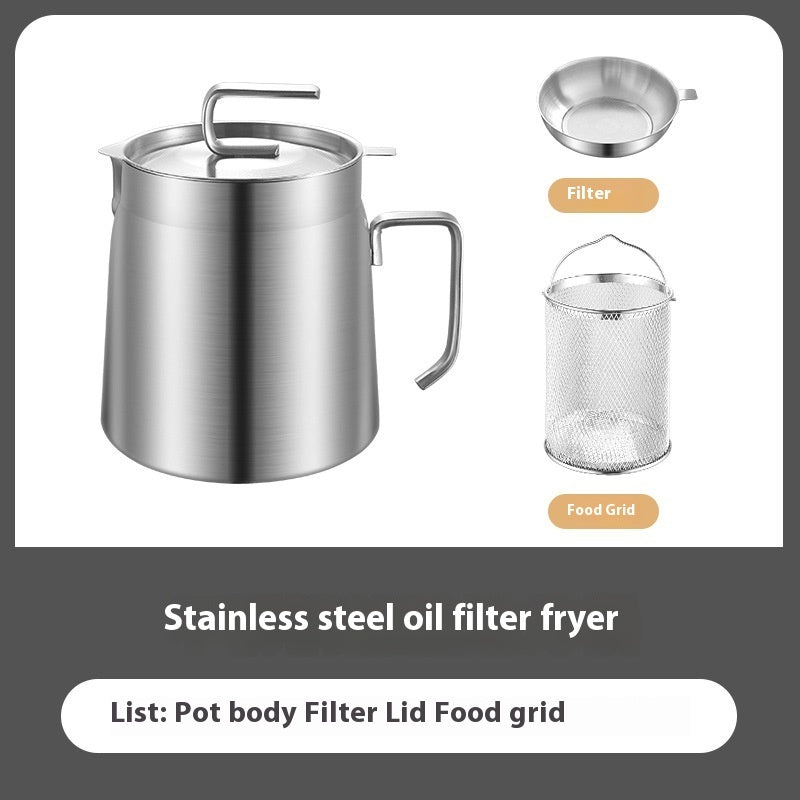 Deep Fryer Stainless Steel Versatile Oil Filter Vessel Large Capacity
