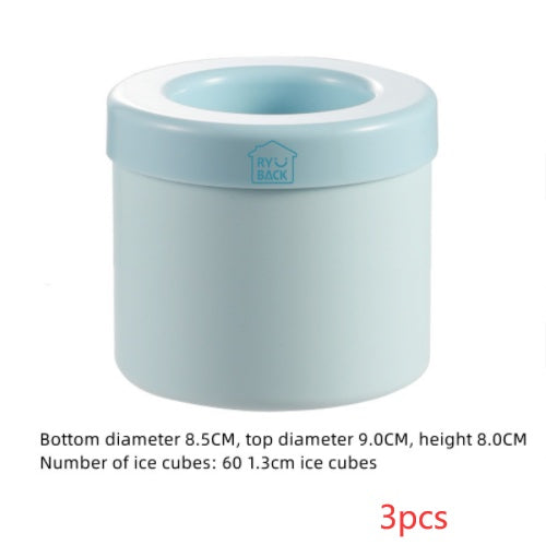 Stampo per secchiello del ghiaccio portatile 2 in 1 con coperchio, salvaspazio, per creare cubetti di ghiaccio, per cucina, feste e bar.   