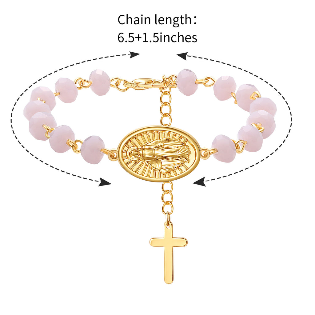 Perlenarmband Ovale Medaille Kristall Ostern