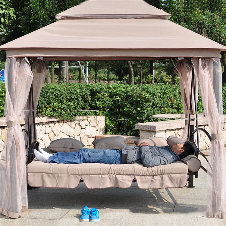 Wrought Iron Cast  Swing Rocking Chair Outdoor Three-person