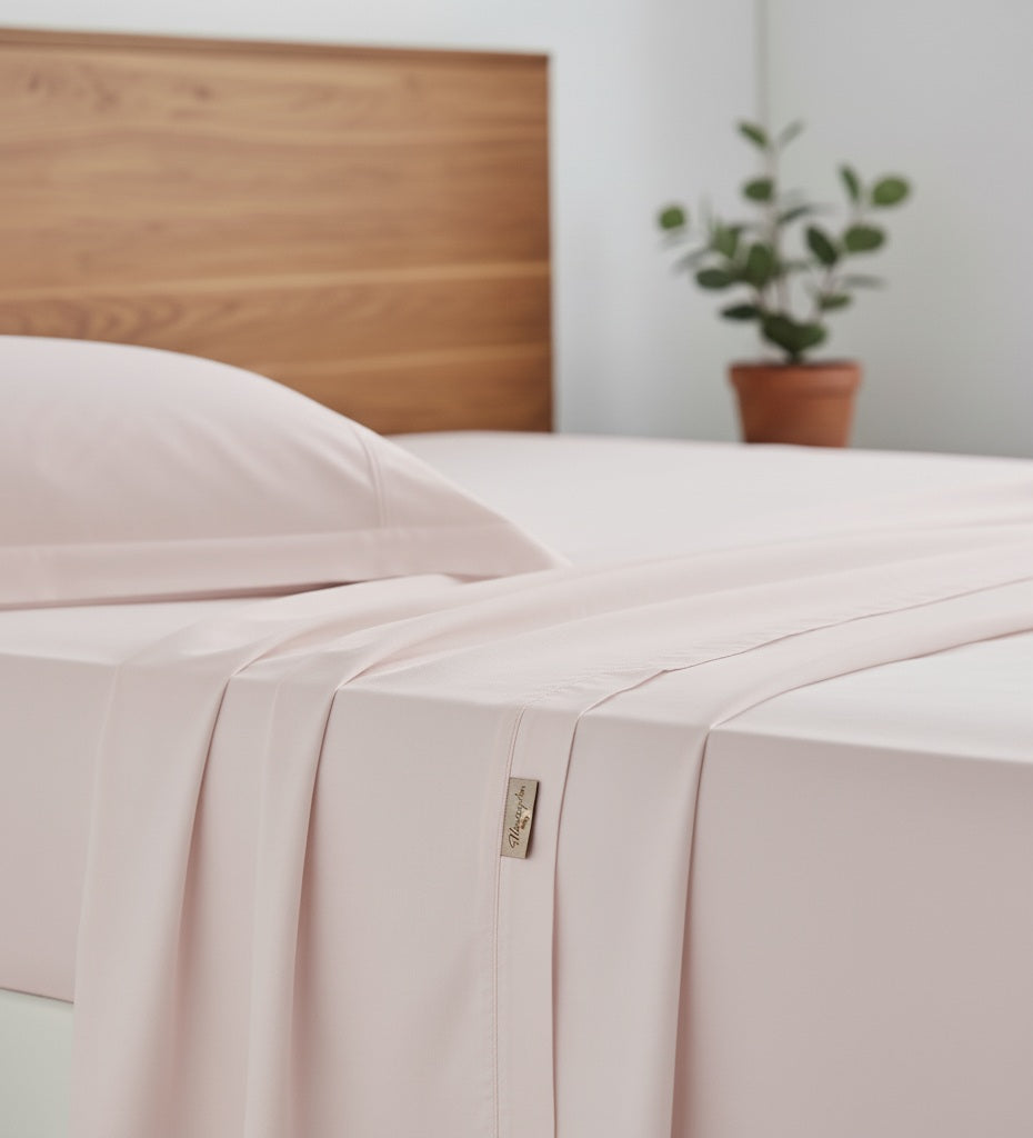 Completo Letto Tinta Unita Cotone Percalle 200 Fili linea ARIA-Matrimoniale. 