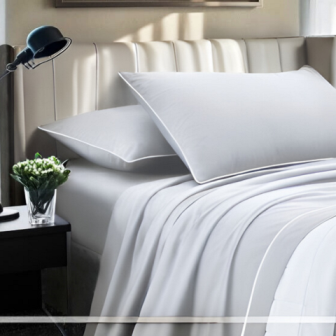 Completo Letto Tinta Unita Cotone Percalle 200 Fili linea Lagom- Matrimoniale. 