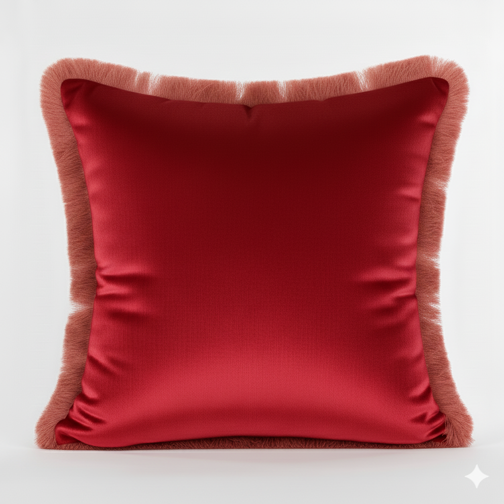 Cuscino Arredo en Velluto con Frange 45x45 cm