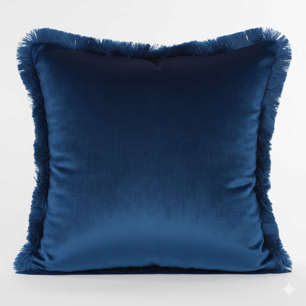 Cuscino Arredo en Velluto con Frange 45x45 cm