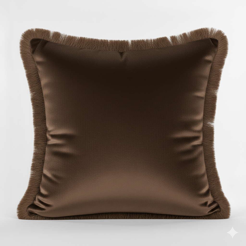 Cuscino Arredo en Velluto con Frange 45x45 cm