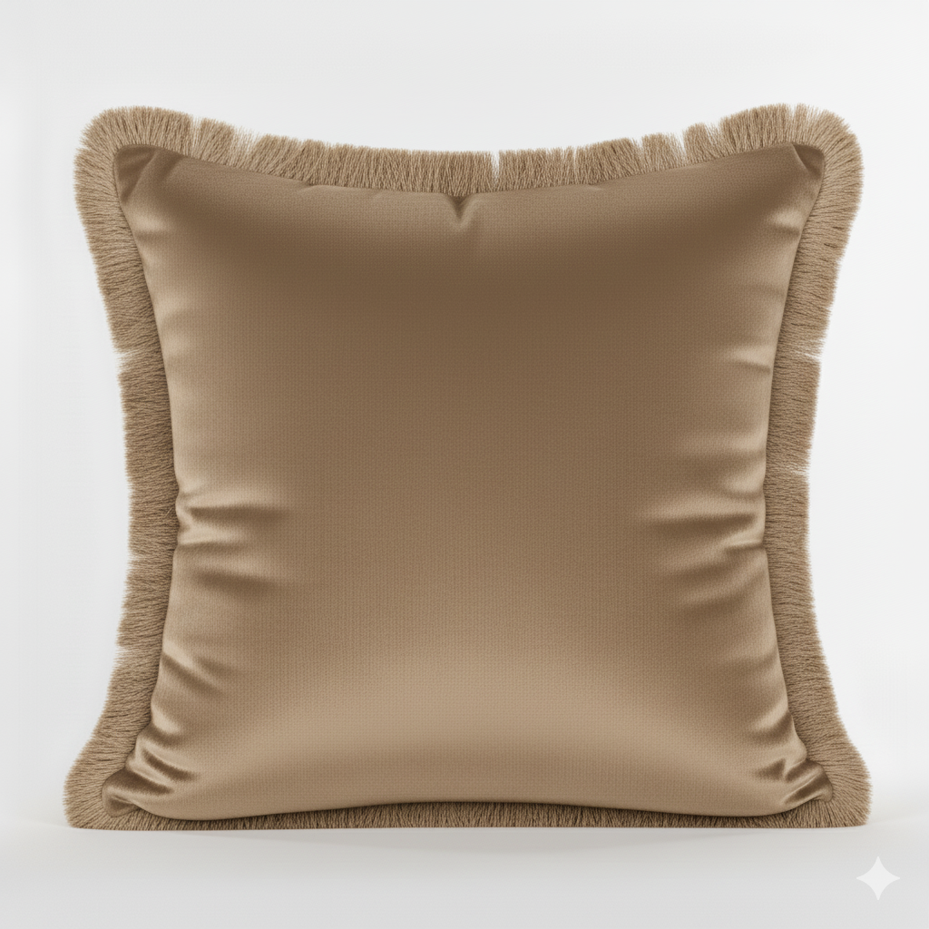 Cuscino Arredo en Velluto con Frange 45x45 cm