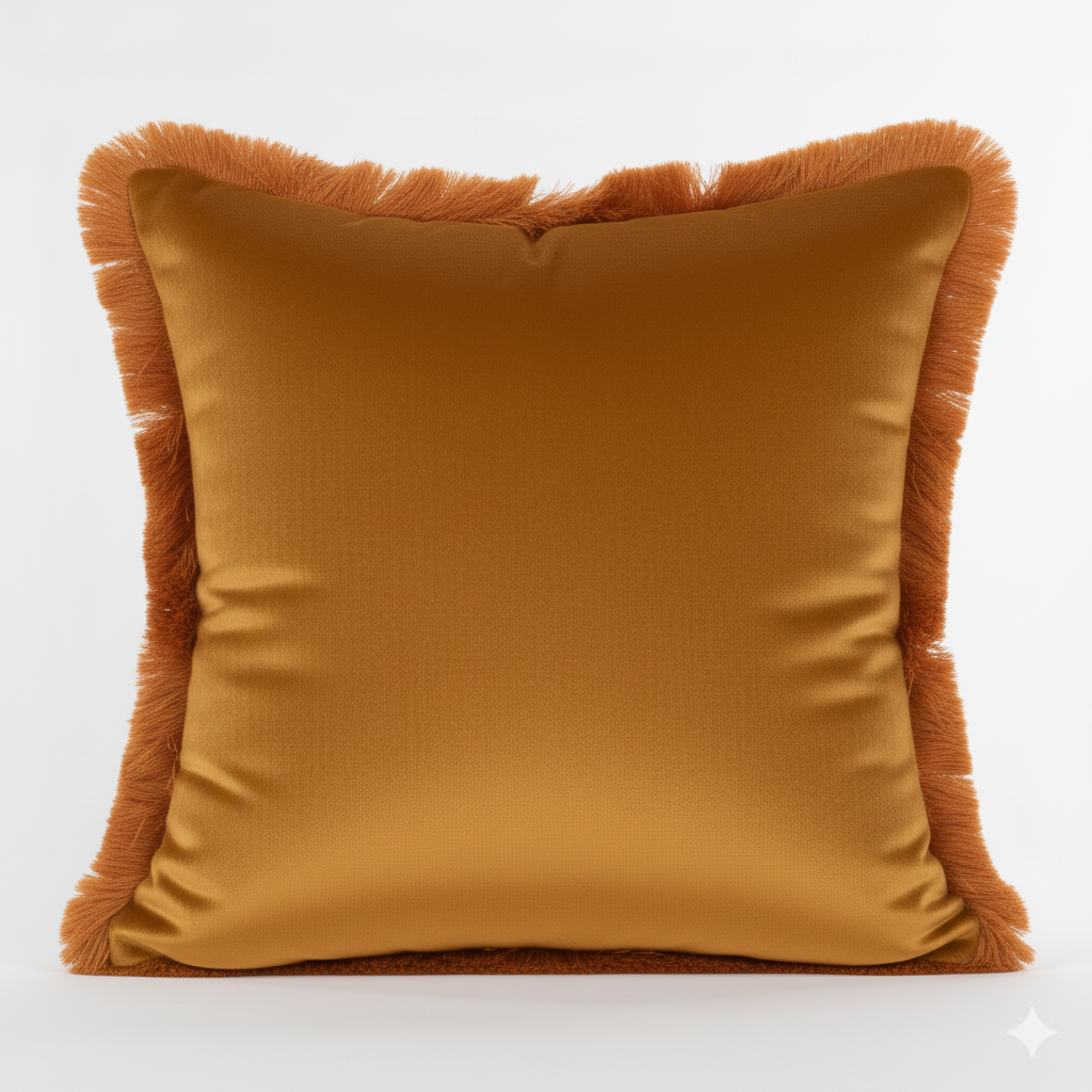 Cuscino Arredo en Velluto con Frange 45x45 cm